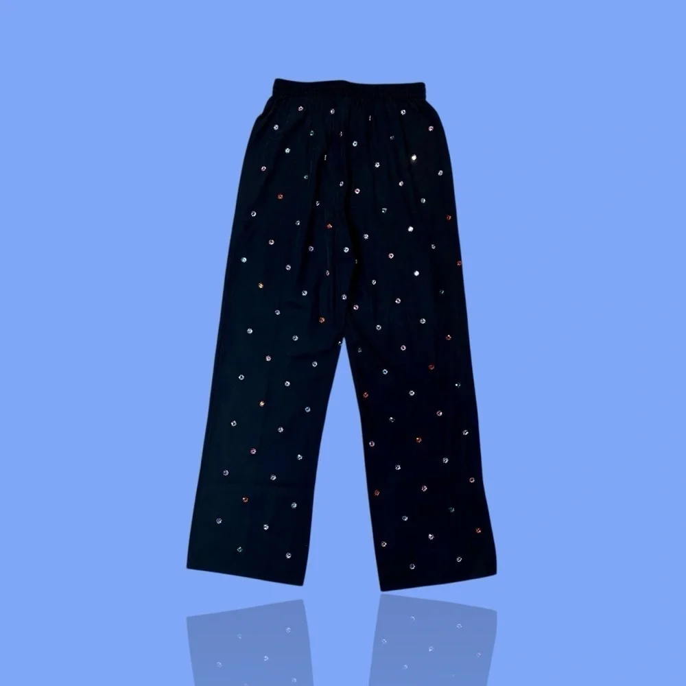 NWT Hill House ‘The Jewel Jammie Pant’ in “Black with Multicolored Crystals” XS